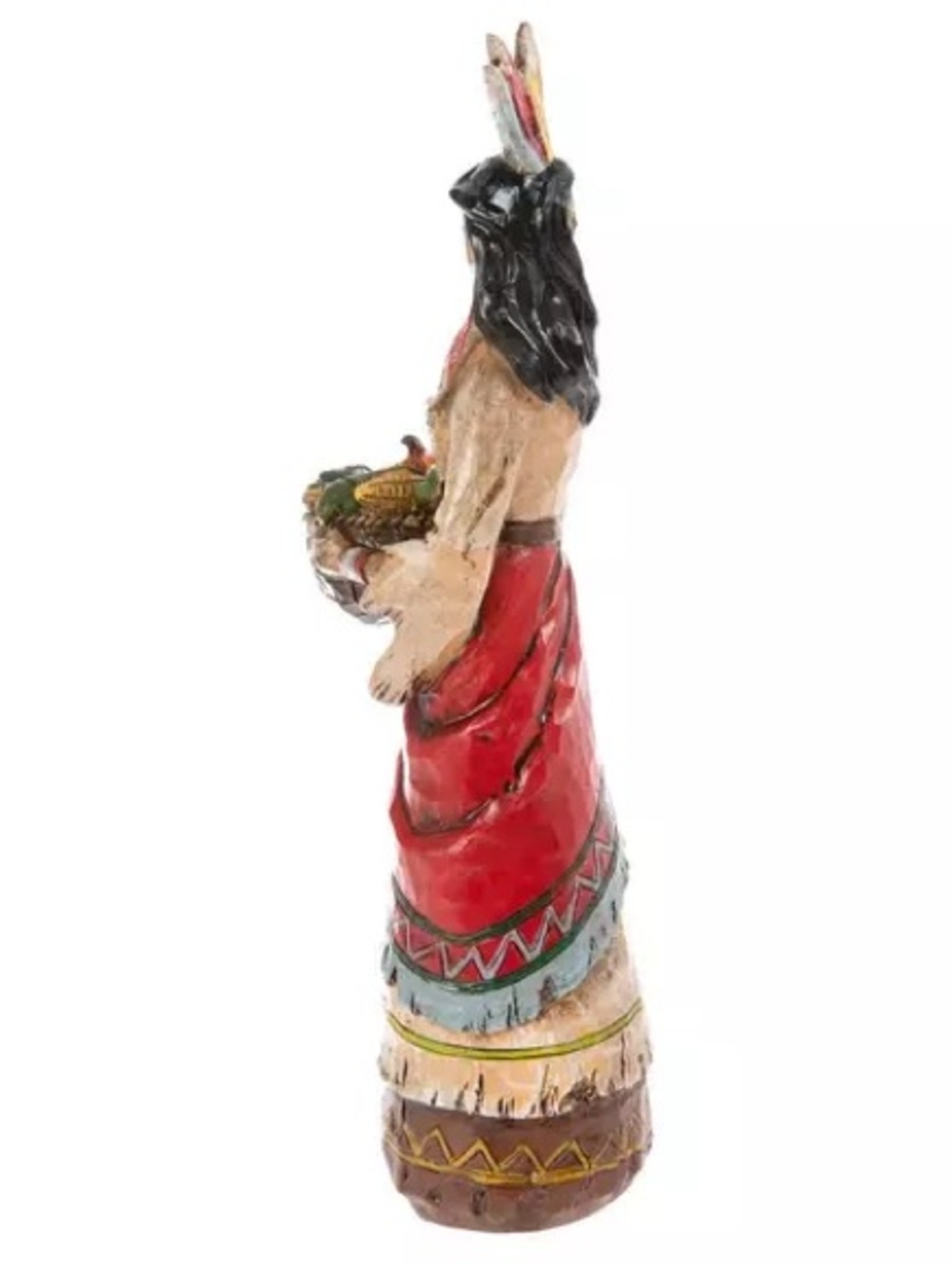 Native American Style Figurine Holding Basket - Picture 3 of 3
